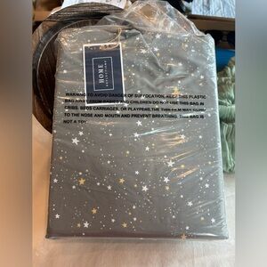 Home Reflections Queen 6pc Microfiber Sheet Set Star Print NEW